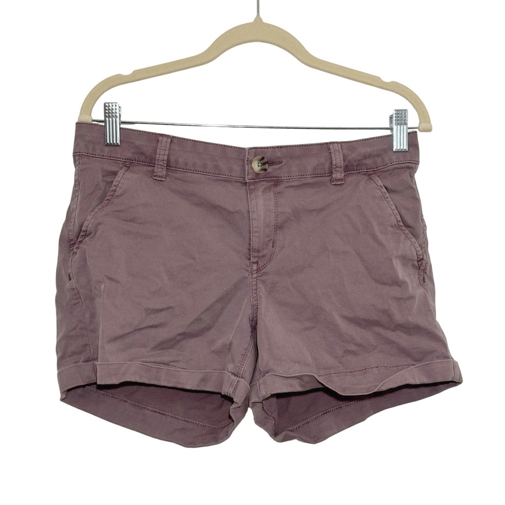 SO Favorite Midi Low Rise‎ Shorts Mauve Purple Cuffed Chino Size 9